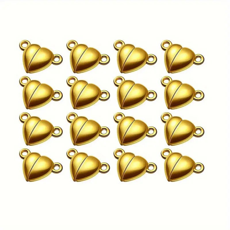 Inchizatoare magnetica inima 15x11mm auriu