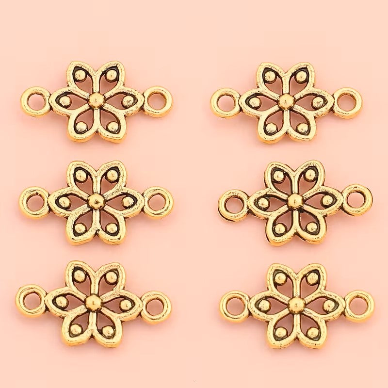 Link floare 10x17mm auriu