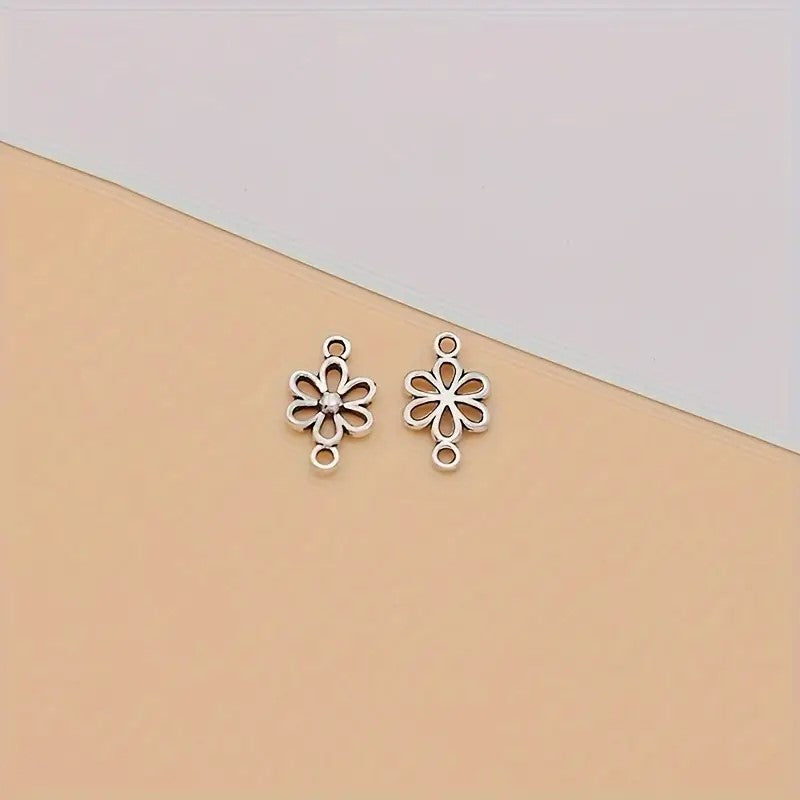 Link floricica 16x9mm argintiu