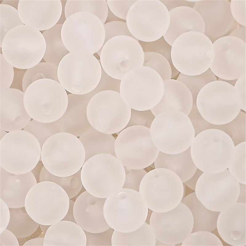 Margele acrilice 4mm alb mat