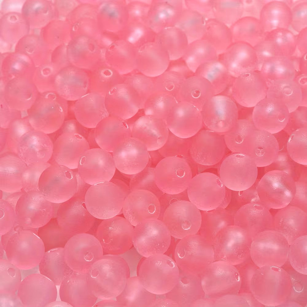 Margele acrilice 4mm roz inchis mat