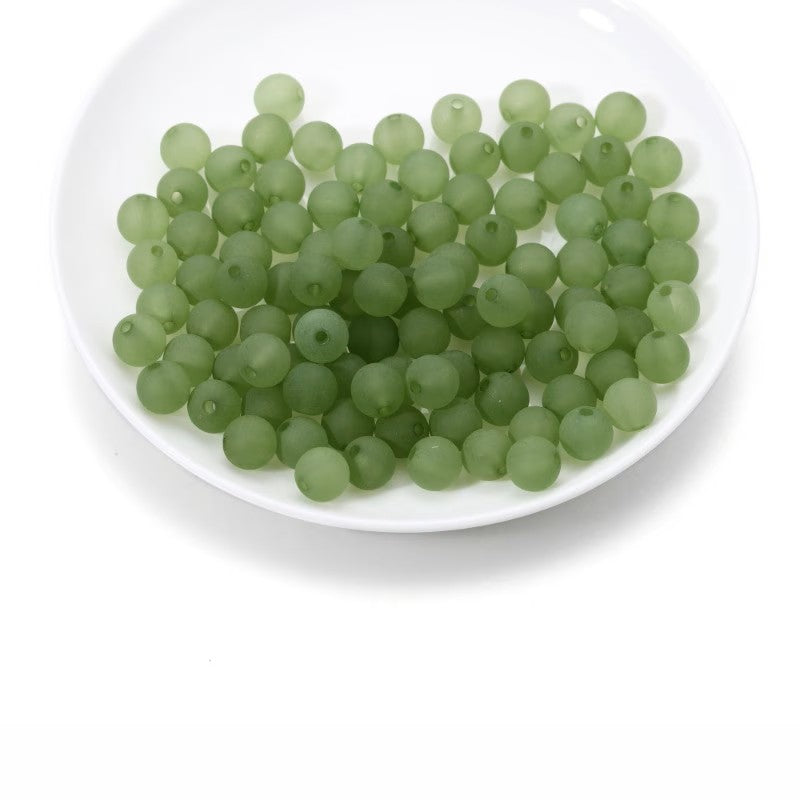 Margele acrilice 4mm verde mat