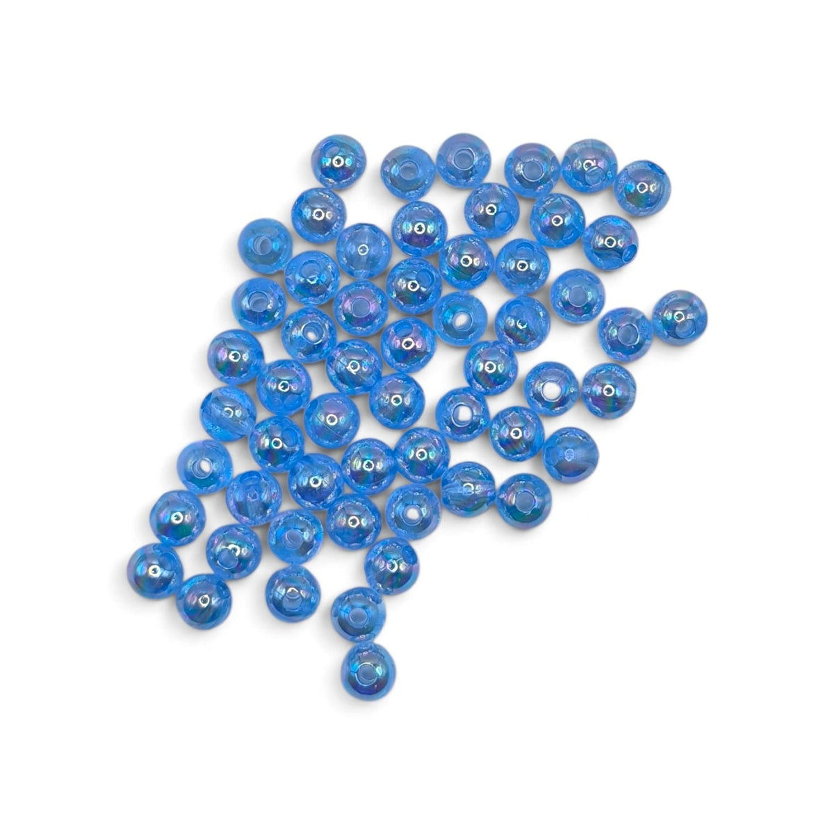 Margele acrilice 6mm albastru efect AB