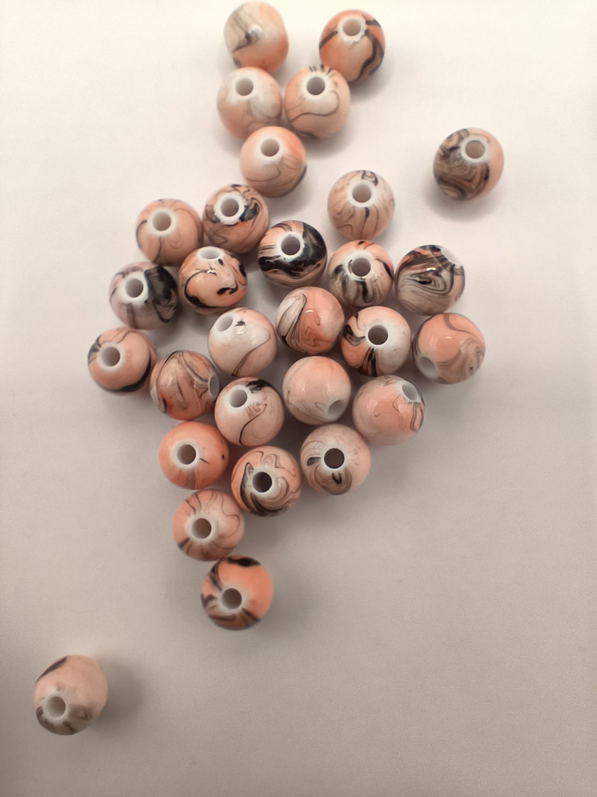 Margele acrilice 6mm portocaliu cu negru