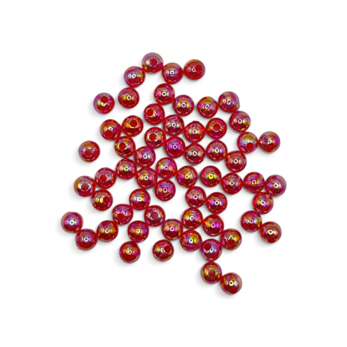 Margele acrilice 6mm rosu efect AB