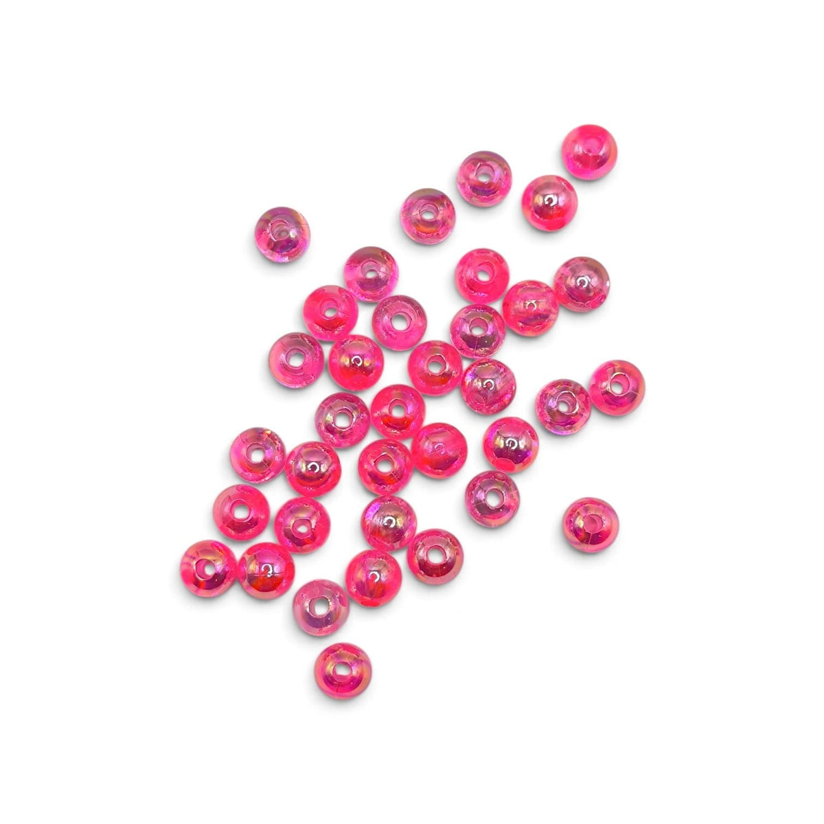 Margele acrilice 6mm roz somon efect AB