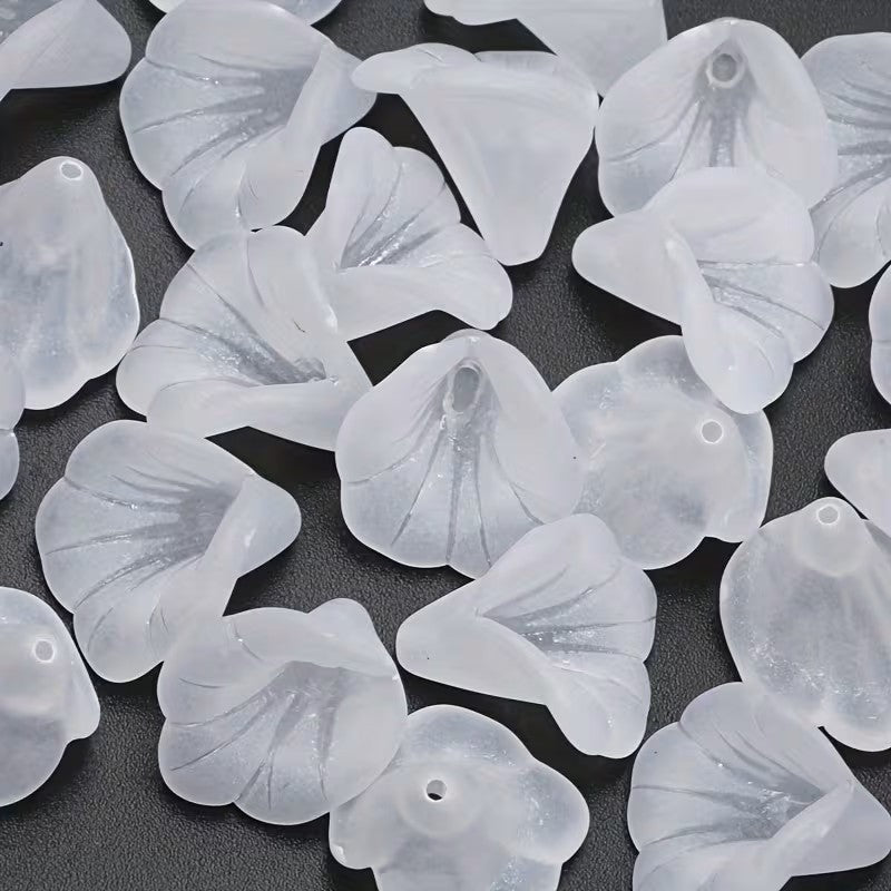 Margele acrilice cala 15mm alb mat