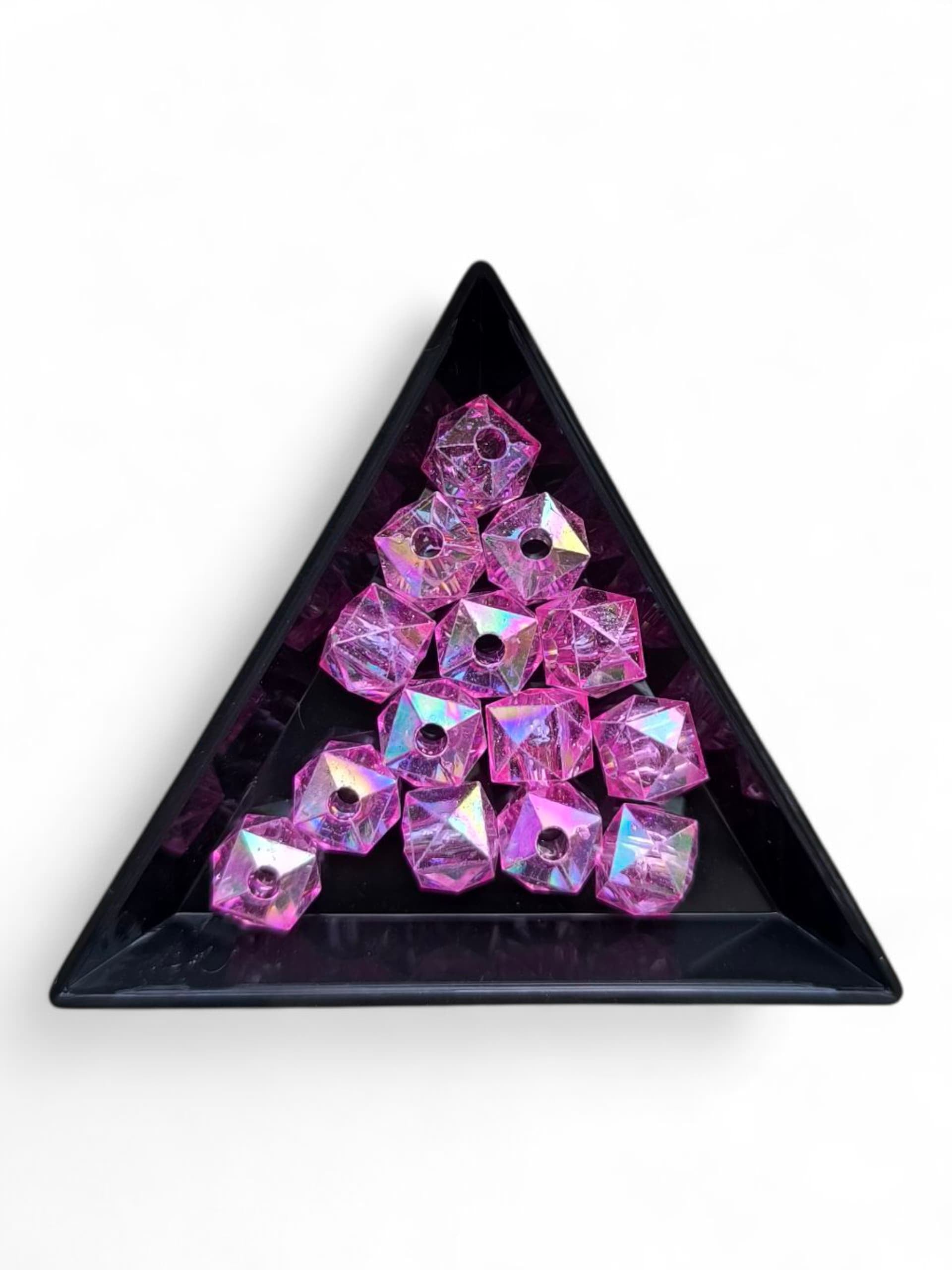 Margele acrilice cristal 1cm fucsia