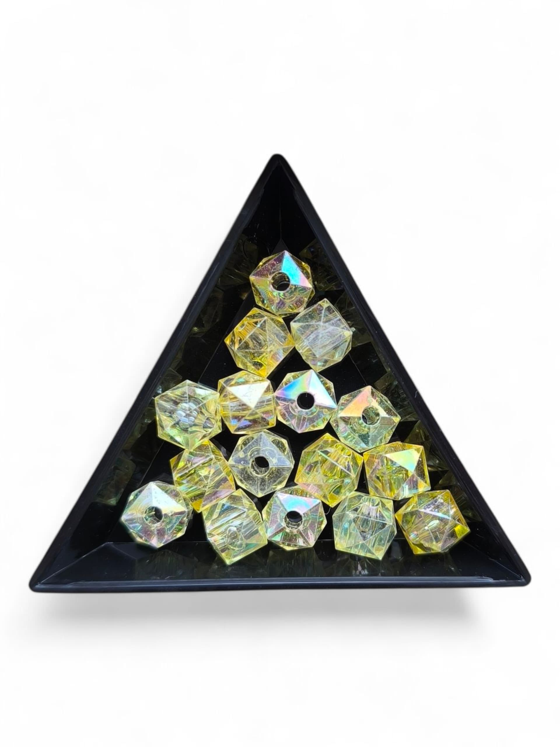 Margele acrilice cristal 1cm galben