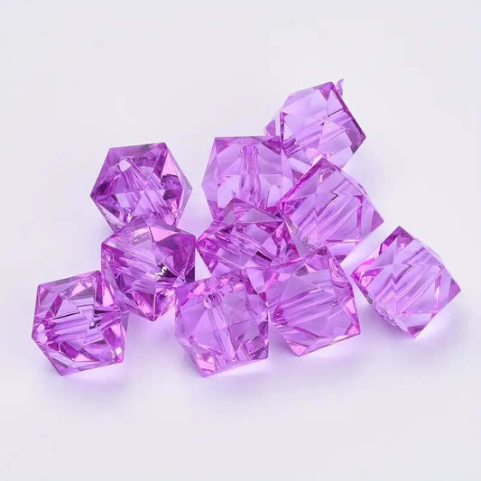 Margele acrilice cristal 1cm mov inchis