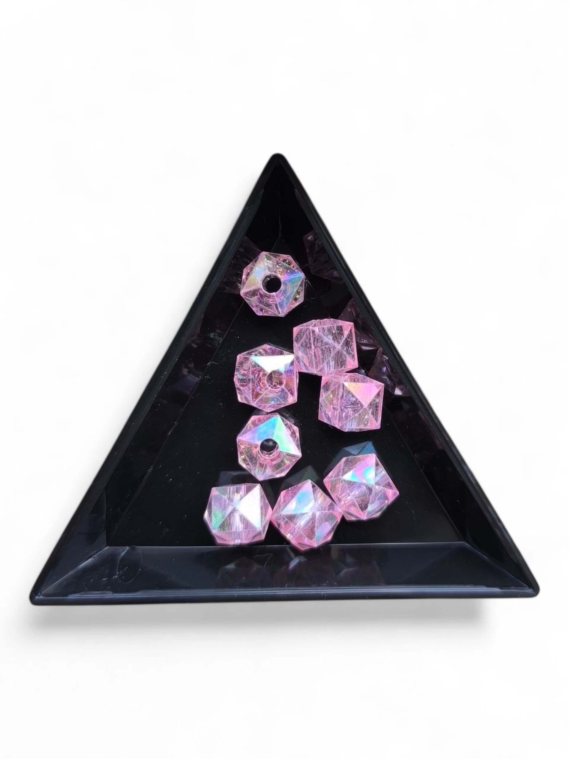 Margele acrilice cristal 1cm roz