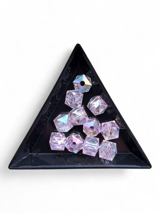 Margele acrilice cristal 1cm roz deschis