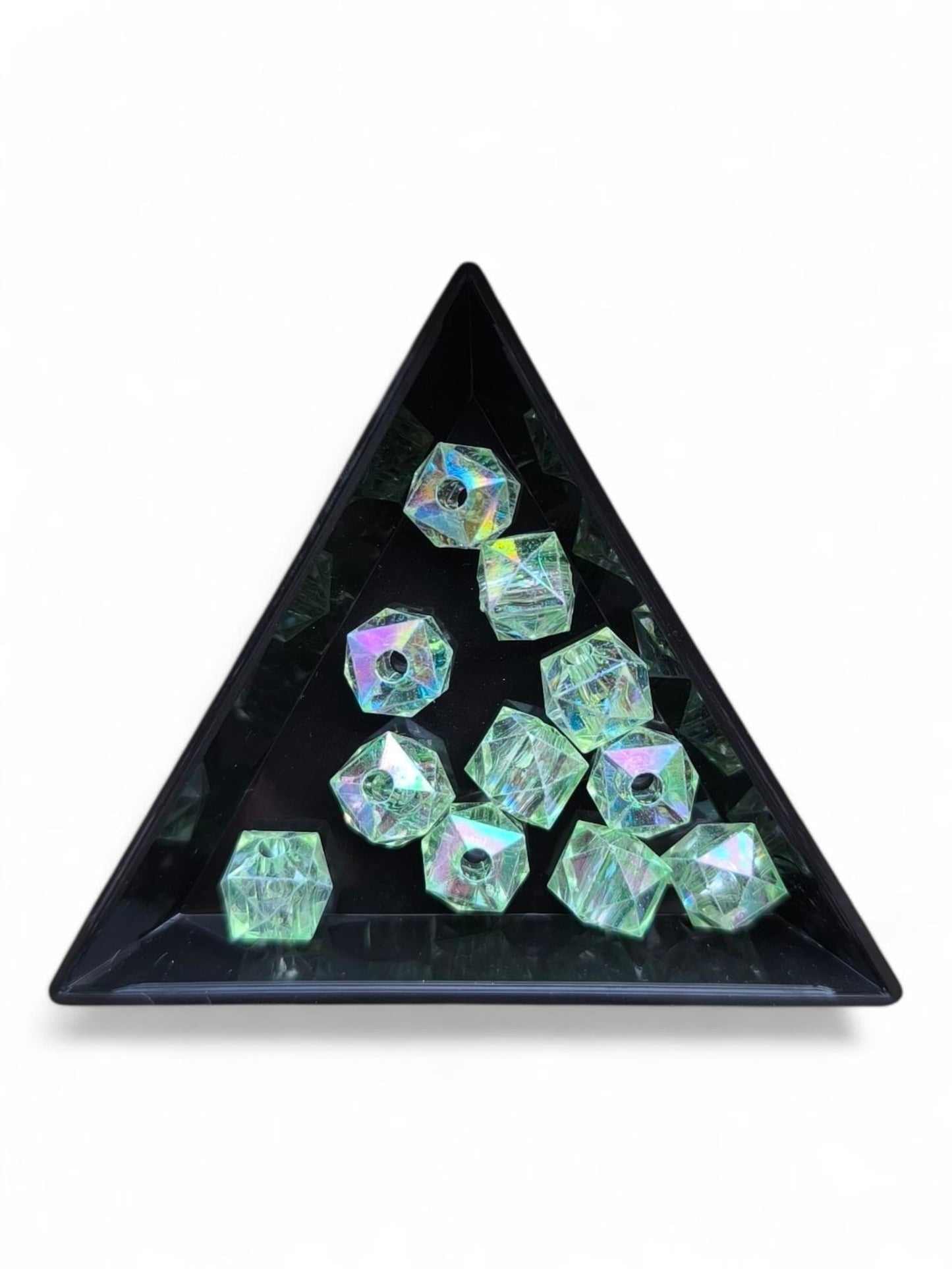 Margele acrilice cristal 1cm verde