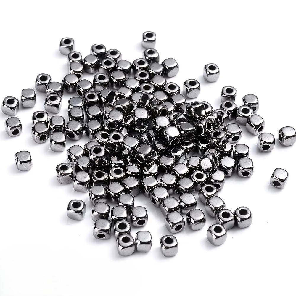 Margele acrilice cub 4mm gun black