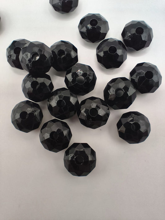 Margele acrilice fatetate 8x5mm negru