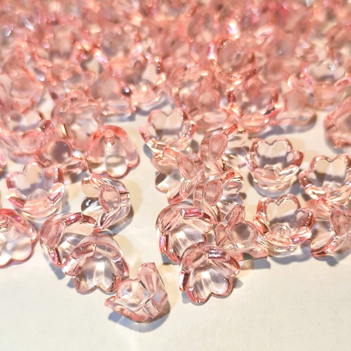Margele acrilice floare 10x7mm roz
