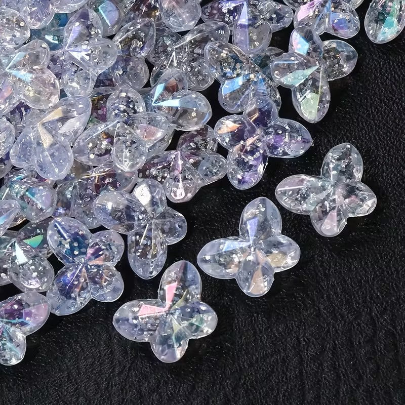 Margele acrilice fluture 18x14mm transparent