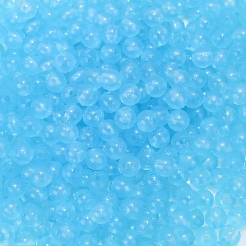 Margele acrilice fosforescente 6mm albastru