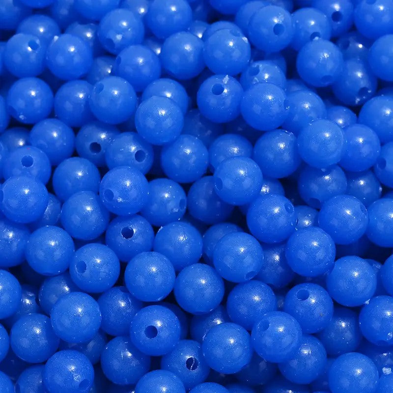 Margele acrilice fosforescente 6mm albastru inchis