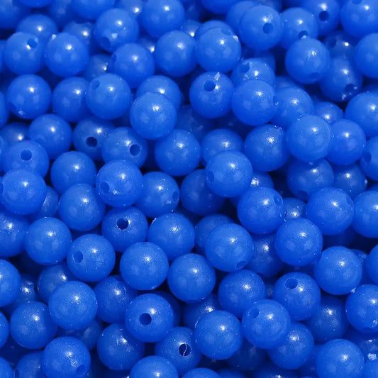 Margele acrilice fosforescente 6mm albastru inchis