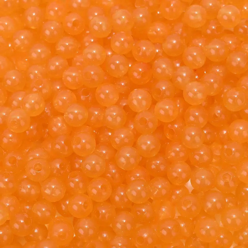 Margele acrilice fosforescente 6mm portocaliu