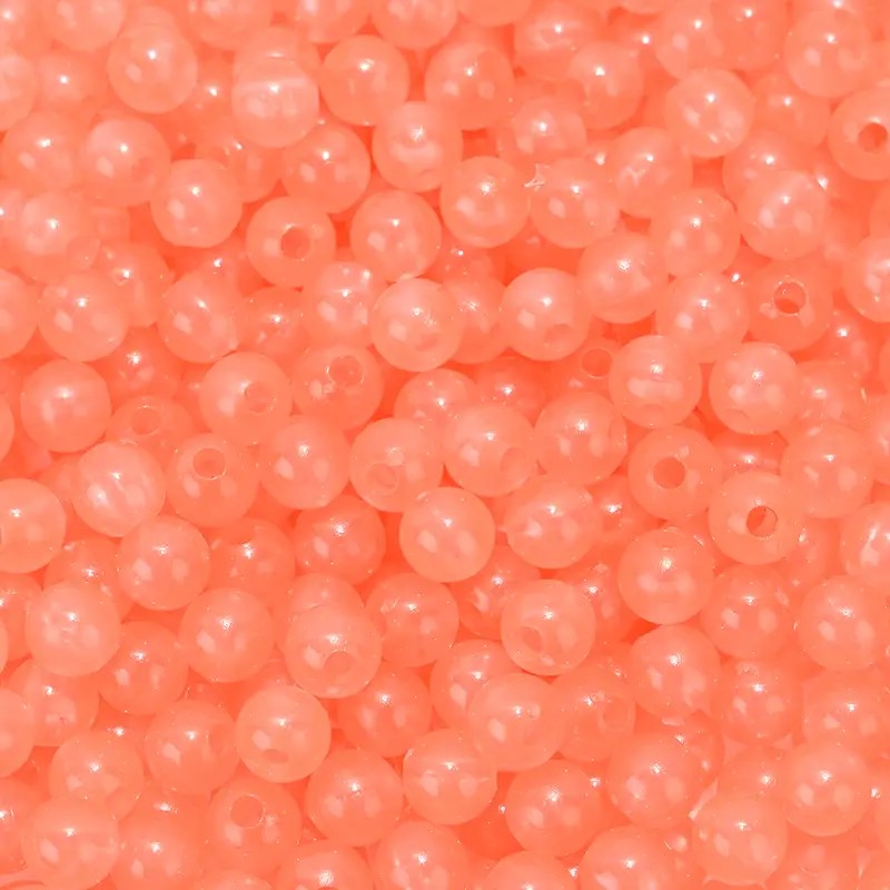 Margele acrilice fosforescente 6mm roz somon