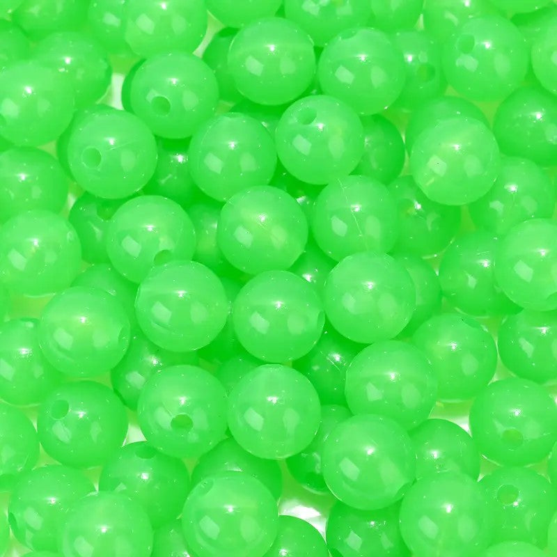 Margele acrilice fosforescente 6mm verde