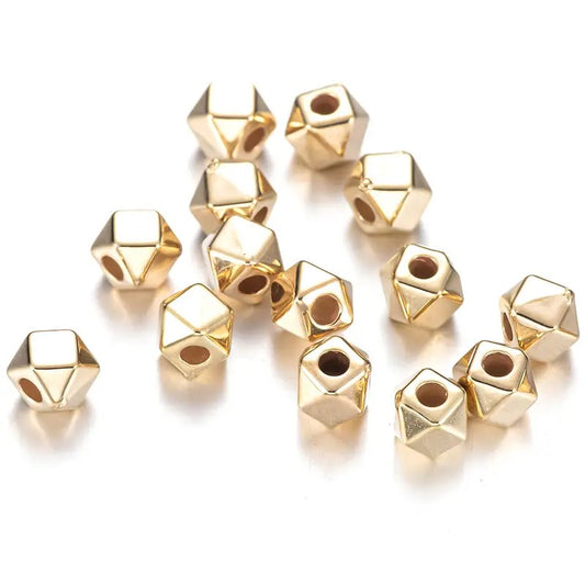 Margele acrilice geometrice 4mm auriu