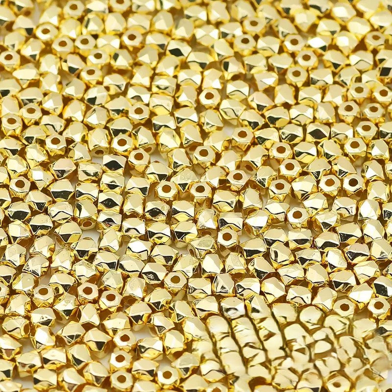 Margele acrilice hexagonale 4mm auriu inchis