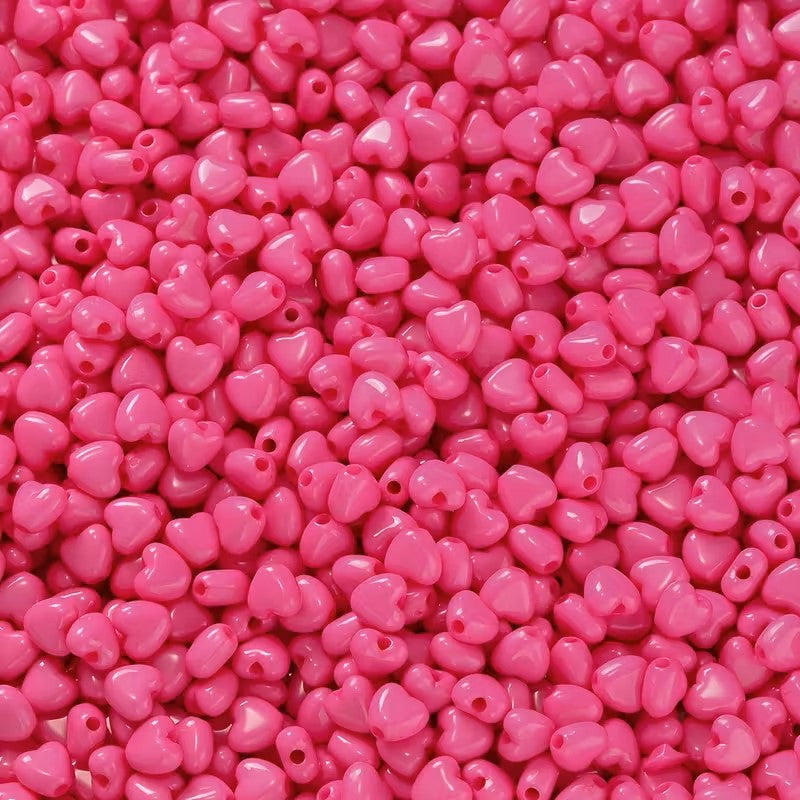 Margele acrilice inima 5mm fucsia
