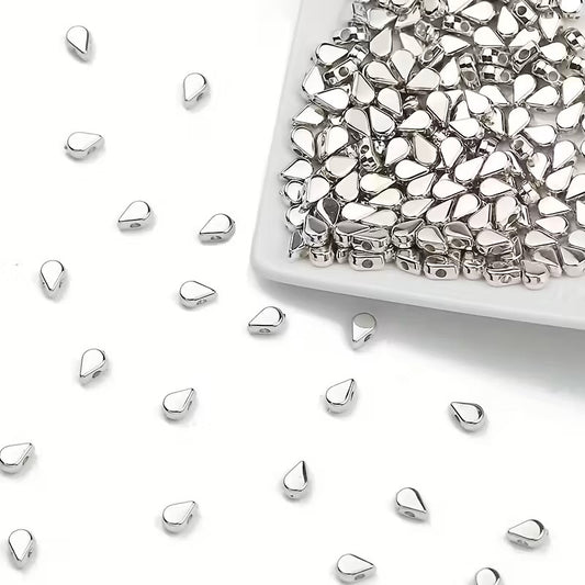 Margele acrilice lacrima 4mm argintiu