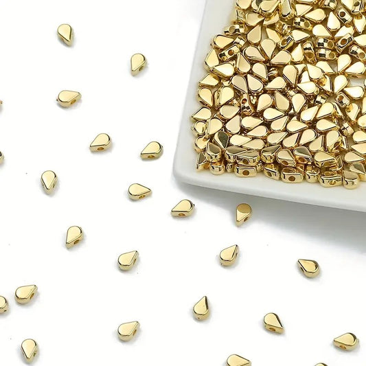 Margele acrilice lacrima 4mm auriu