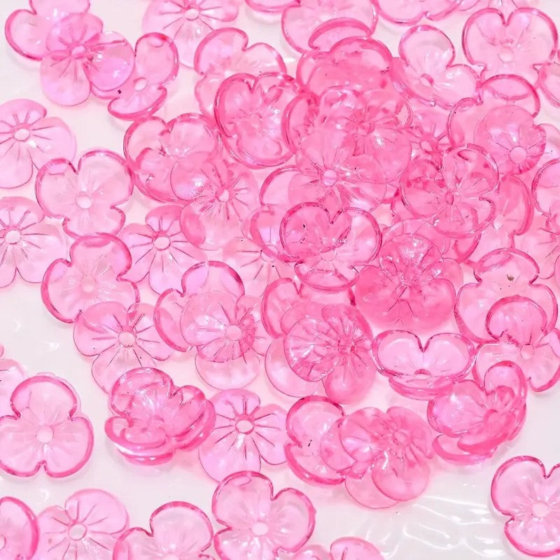 Margele acrilice petale 10mm fucsia