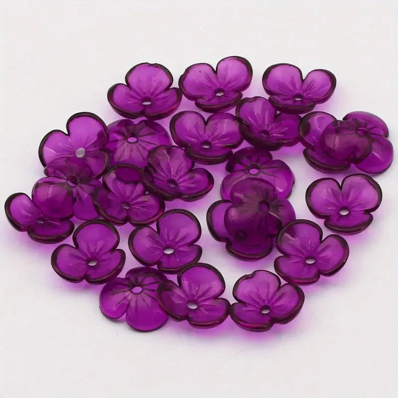 Margele acrilice petale 10mm mov