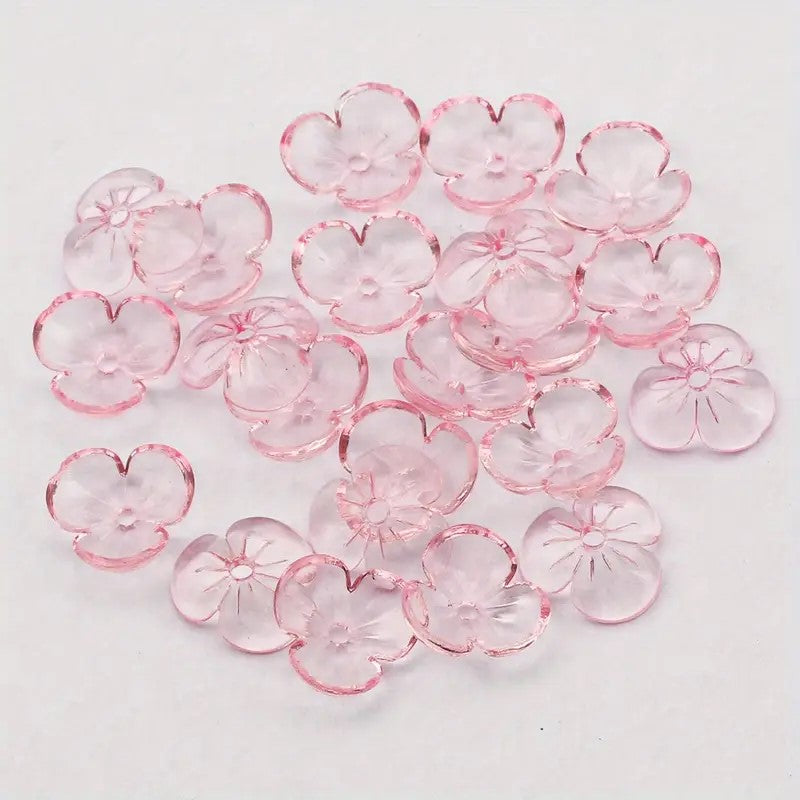 Margele acrilice petale 10mm roz