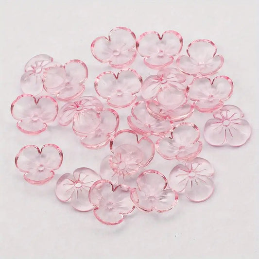 Margele acrilice petale 10mm roz