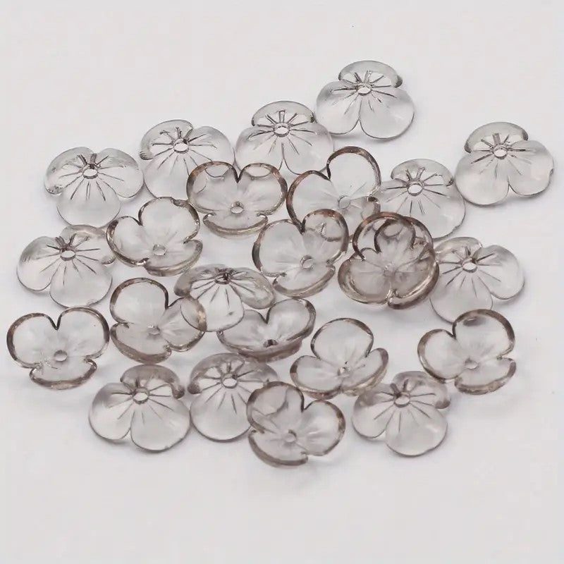 Margele acrilice petale 10mm transparent