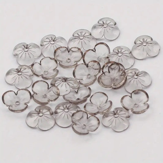 Margele acrilice petale 10mm transparent