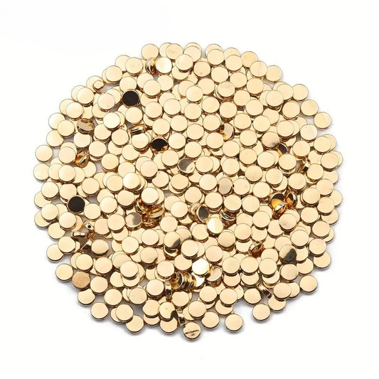 Margele acrilice rotunde plate 6mm auriu