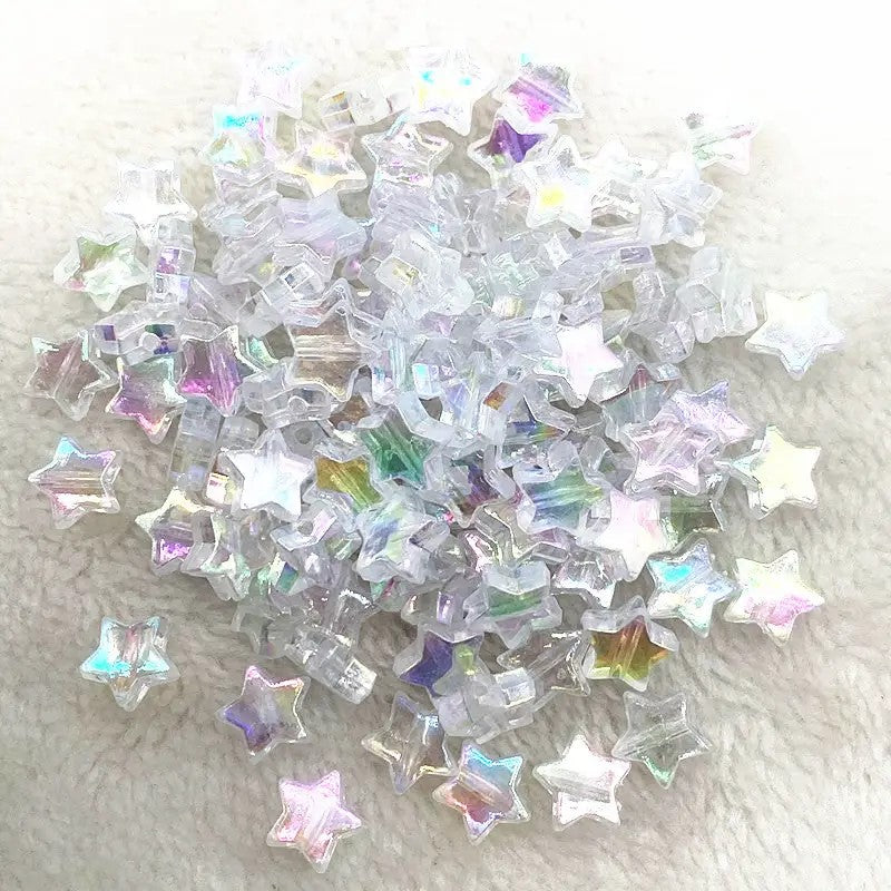 Margele acrilice stea 11mm alb