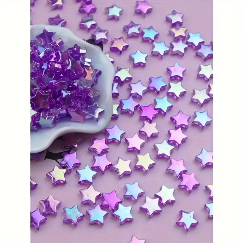 Margele acrilice stea 11mm mov