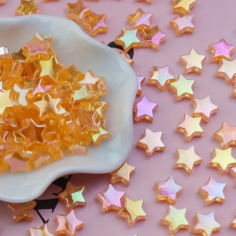 Margele acrilice stea 11mm portocaliu