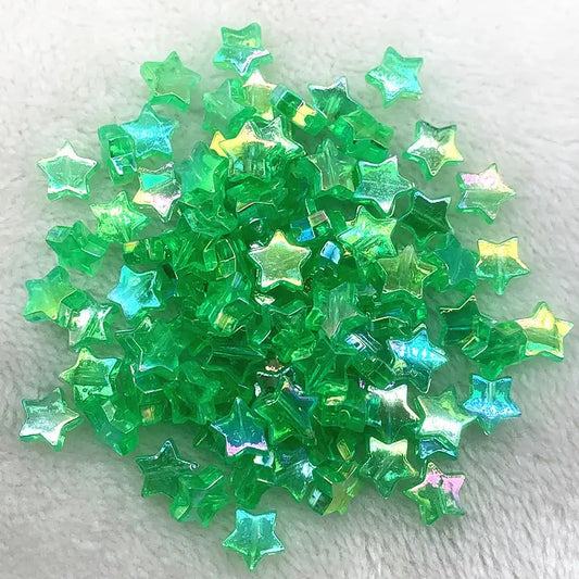 Margele acrilice stea 11mm verde