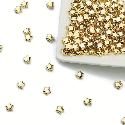 Margele acrilice stea 6mm auriu