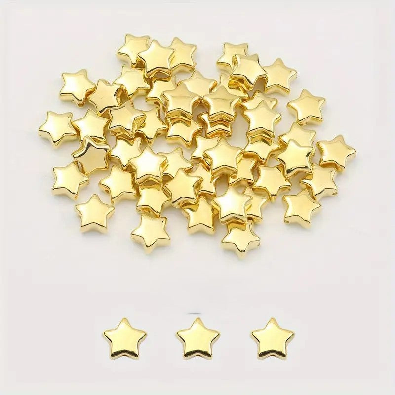 Margele acrilice stea 6mm auriu inchis