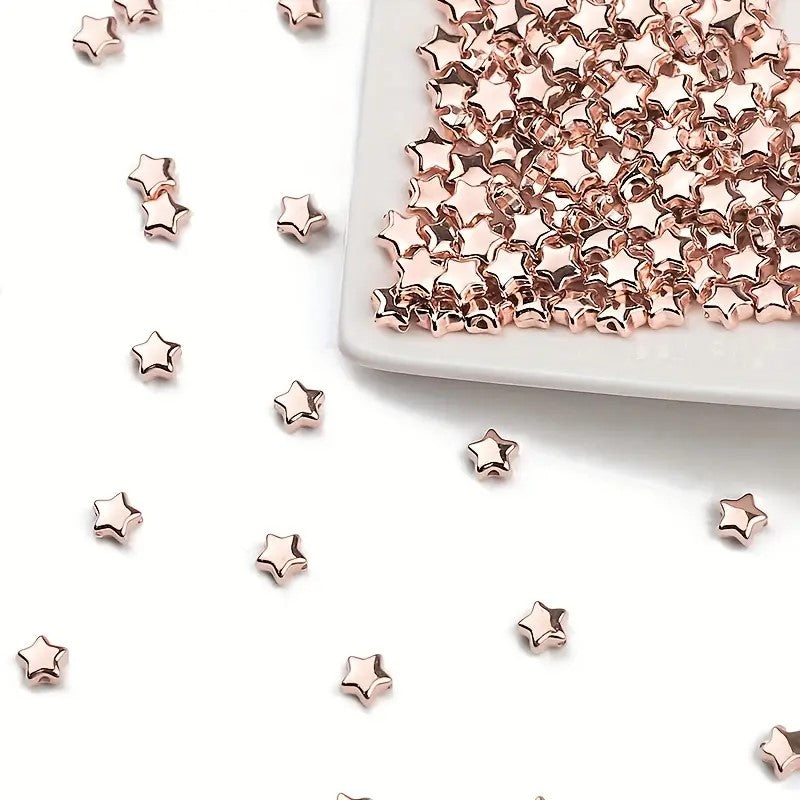 Margele acrilice stea 6mm rose gold