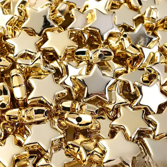 Margele acrilice steluta 6mm auriu