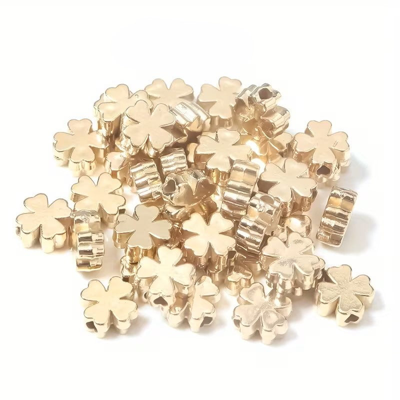 Margele acrilice trifoi 8mm auriu