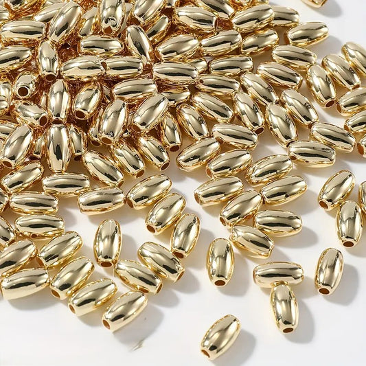 Margele acrilice tub 8mm auriu