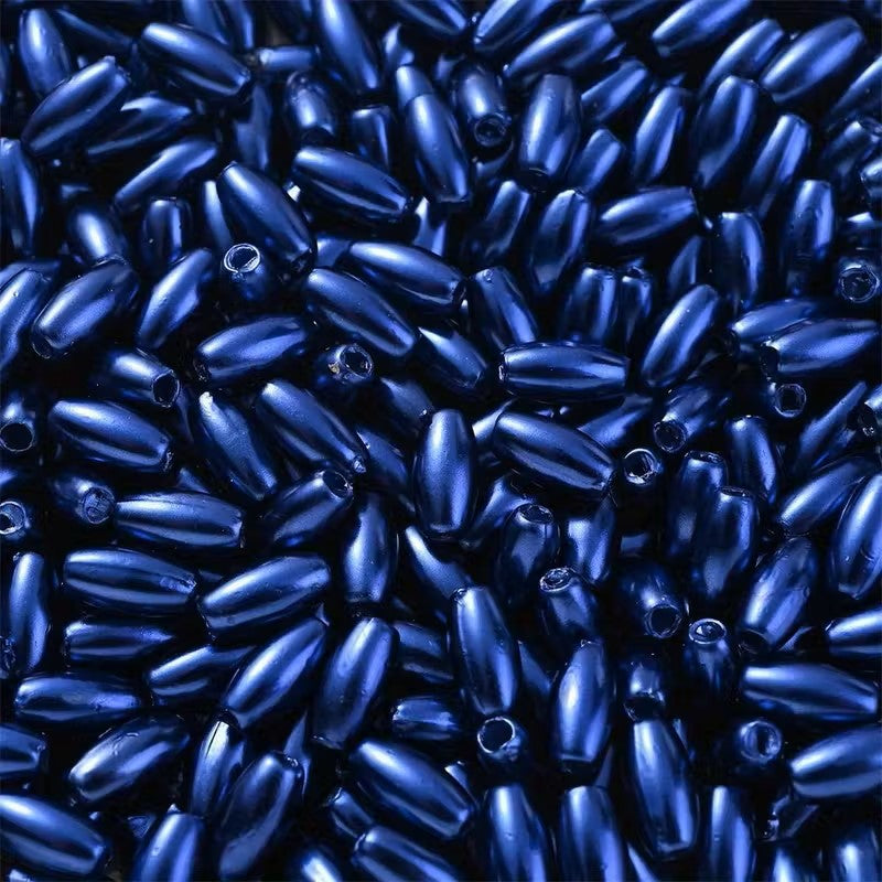 Margele acrilice tub 8mm albastru regal